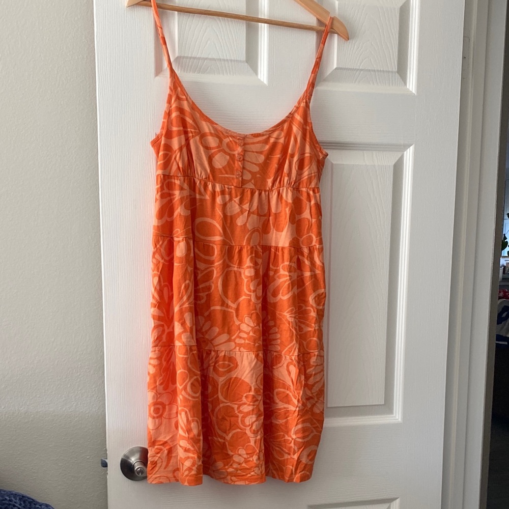 Roxy Orange Floral Spaghetti‑Strap Sundress